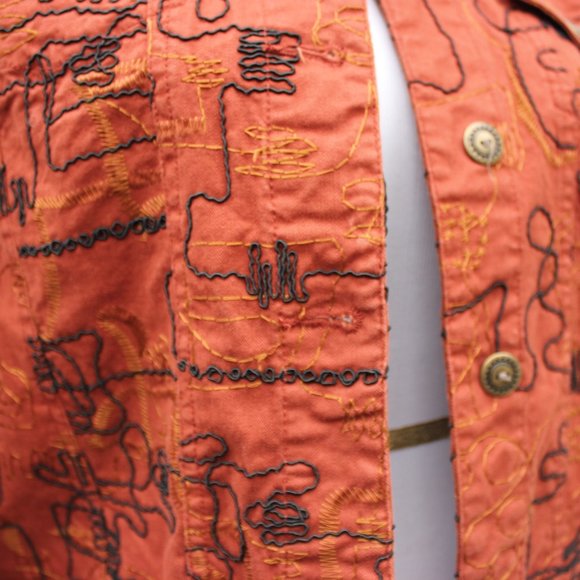 Ruby Rd. Burnt Orange Abstract Embroidered Jacket - Picture 5 of 15